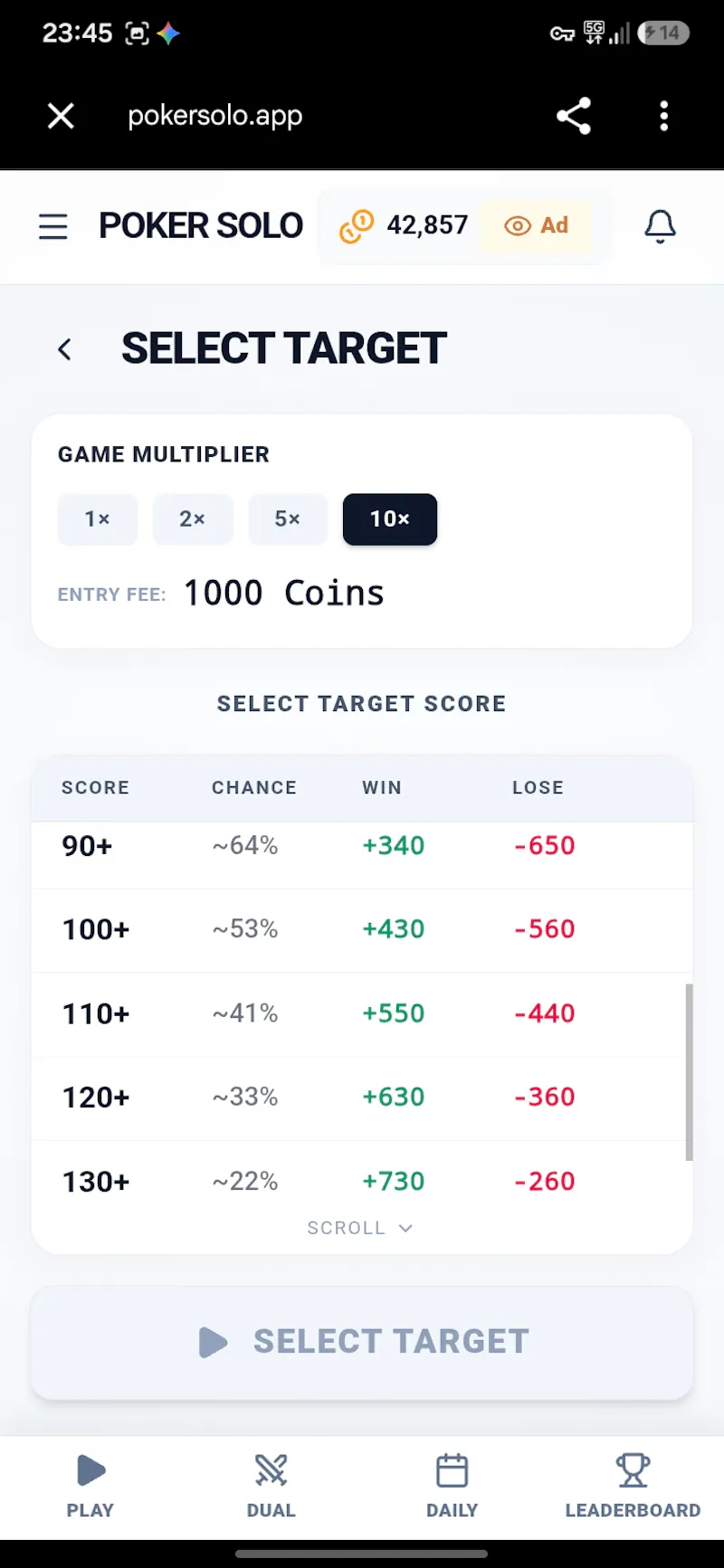 PokerSolo screenshot 1