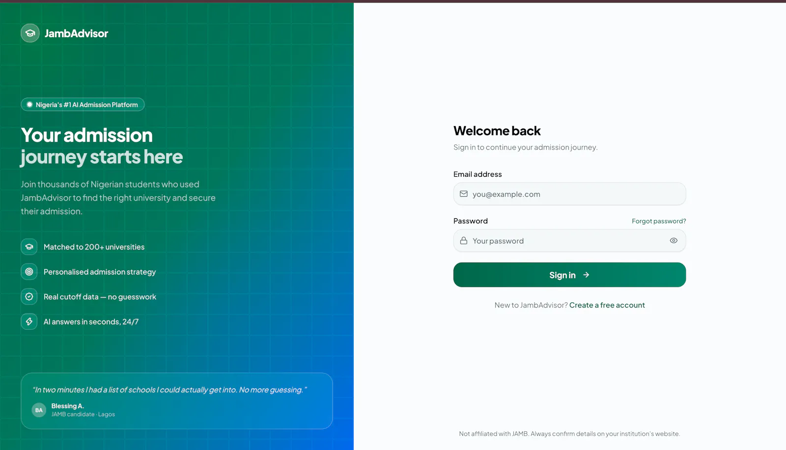 JambAdvisor screenshot 1