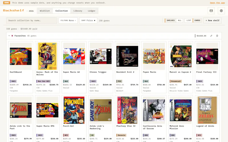 Backshelf screenshot 1