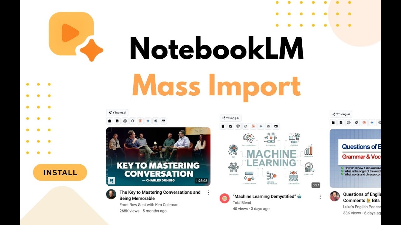 YouTube to NotebookLM: Summary with AI gallery image