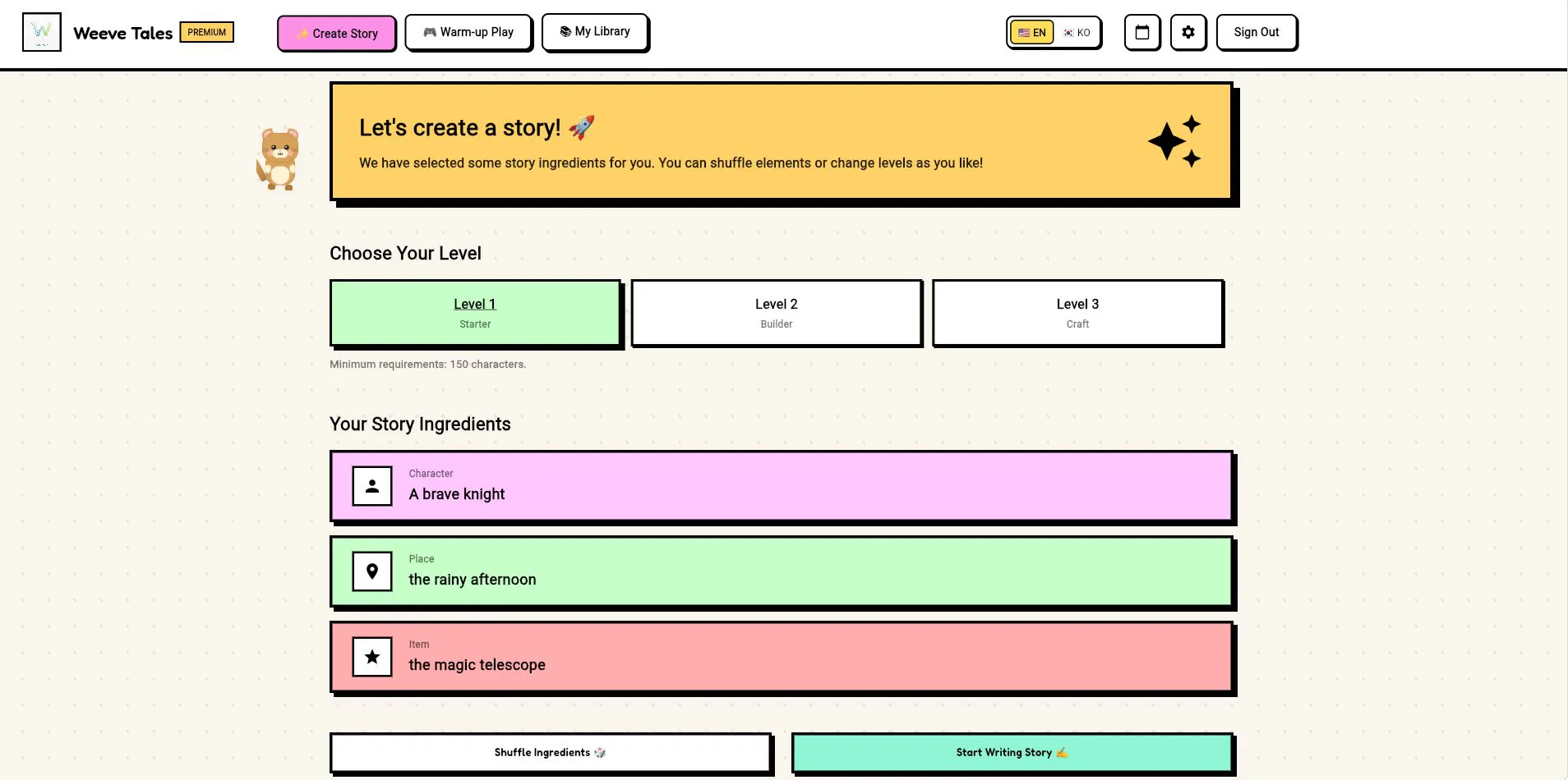Weeve Tales — Kids Write Stories with AI gallery image