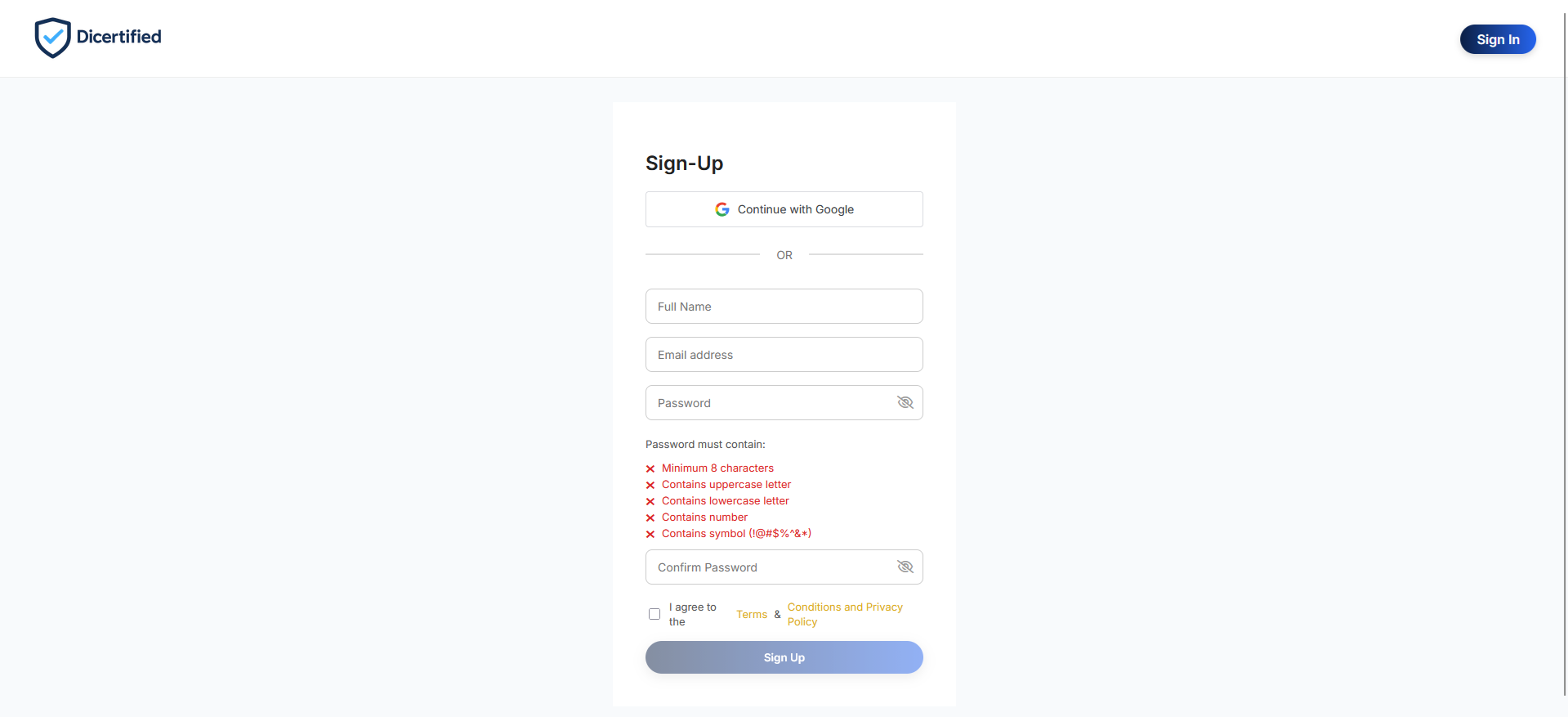 Dicertified - Screenshot 3 showing product features and functionality