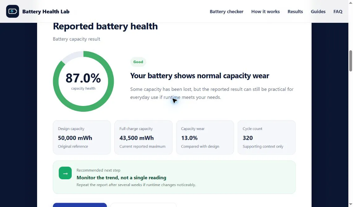 Battery Health Lab screenshot