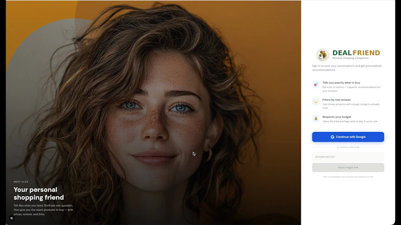 DealFriend — Personal Shopping Companion screenshot 1 (video preview)