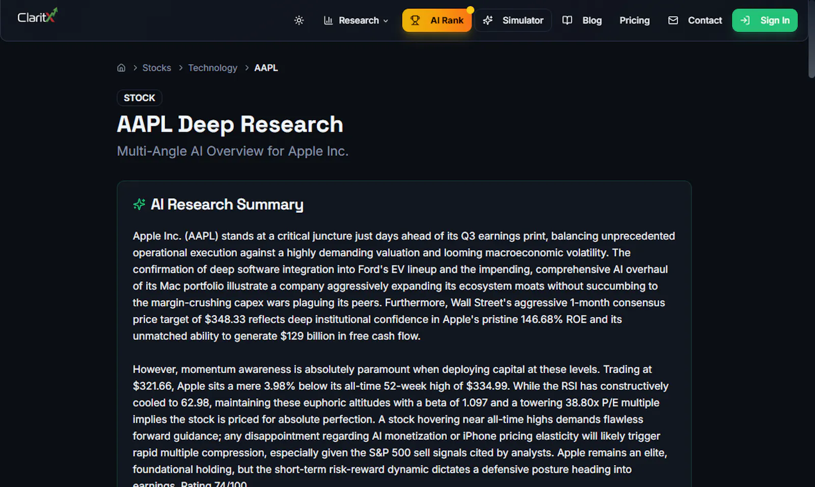 ClaritX screenshot 2