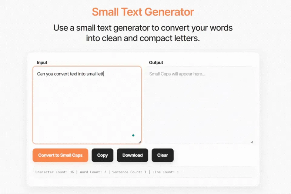 Small Text Generator 제품 배너