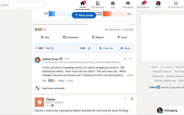 LinkedIn Writing Assistant - Main product screenshot demonstrating key features and user interface