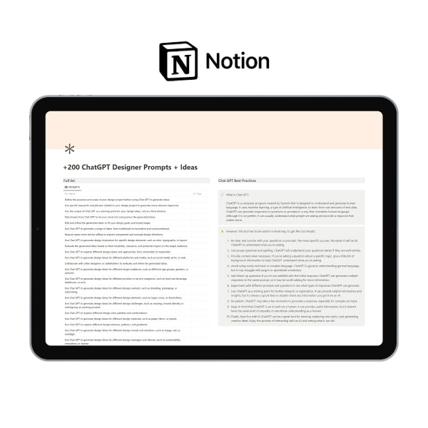 +200 Chat GPT Prompts for Designers