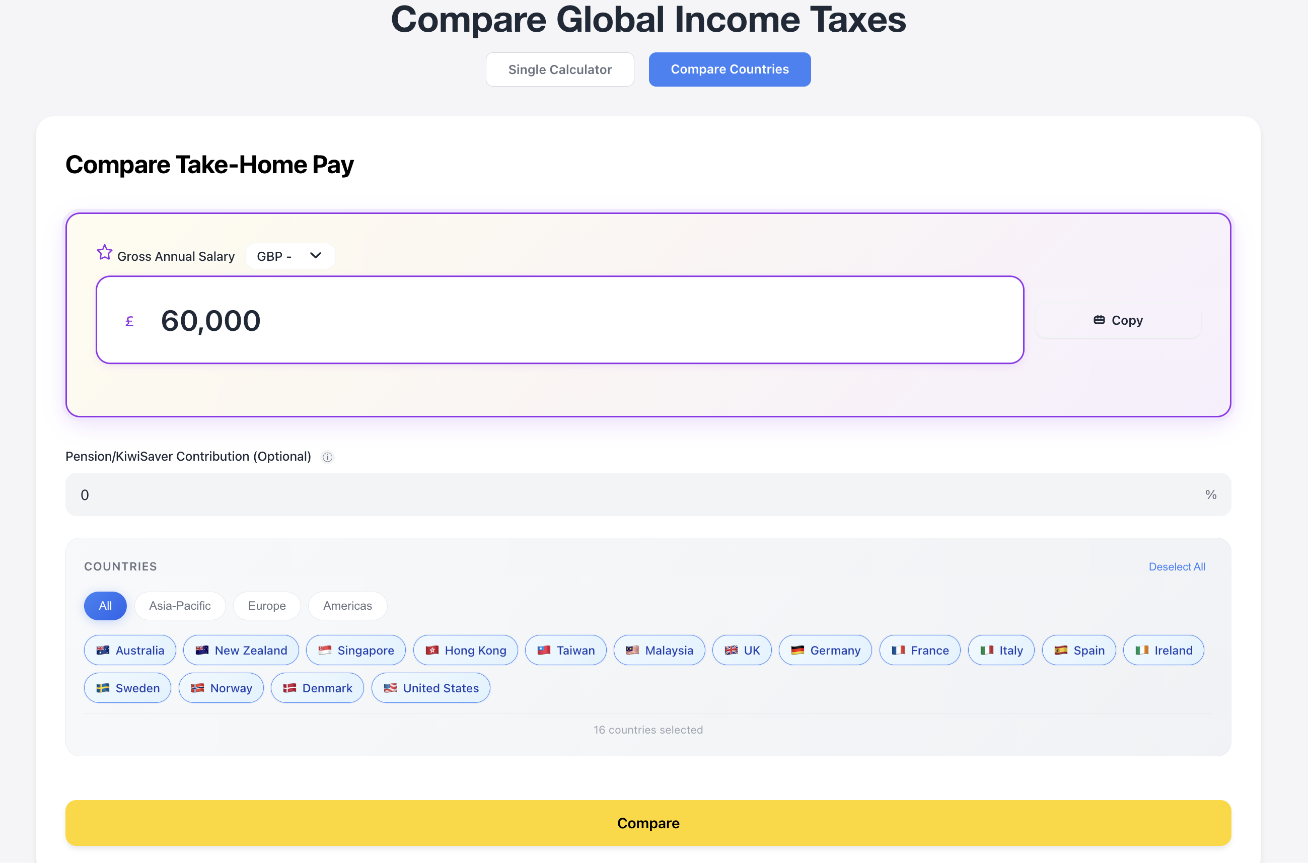 What's the Income Tax? - Screenshot 4 showing product features and functionality
