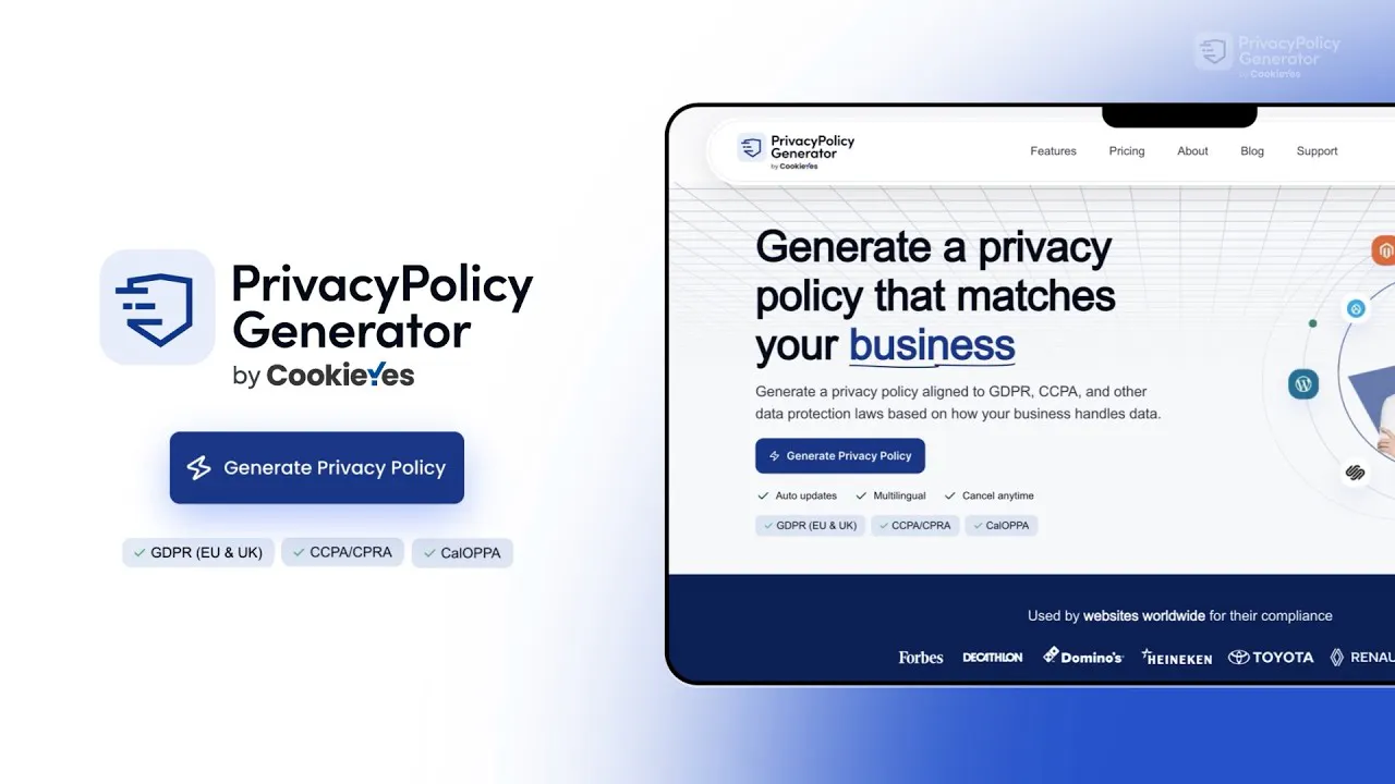PrivacyPolicy Generator by CookieYes gallery image