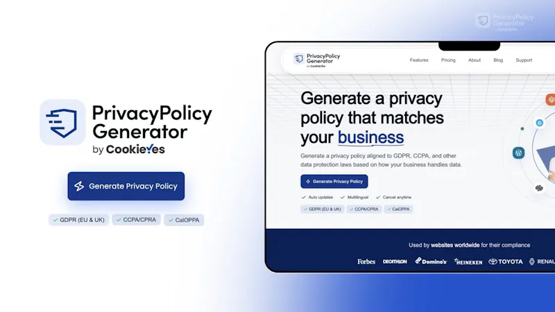 PrivacyPolicy Generator by CookieYes screenshot 1 (video preview)