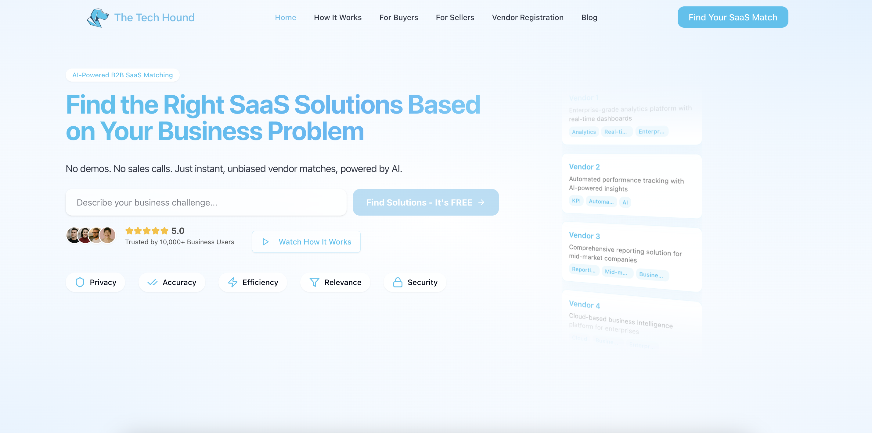 The Tech Hound - AI-powered tool for fast, anonymous vendor discovery media 2