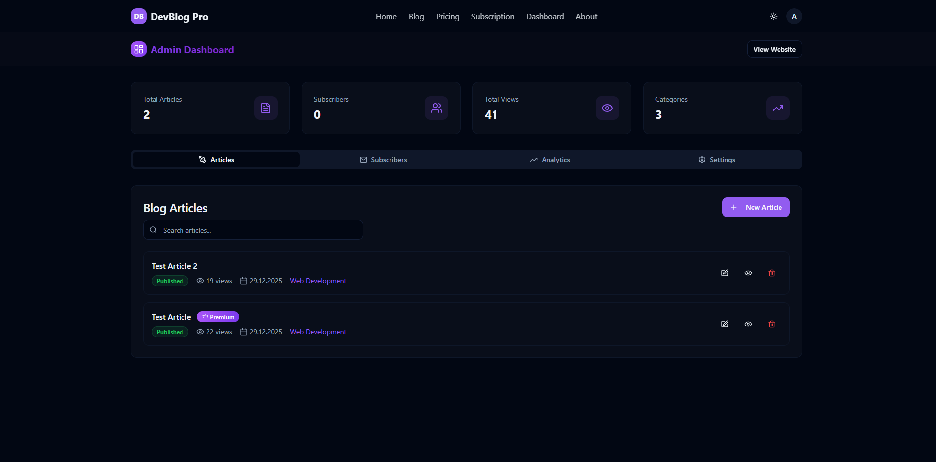 DevBlog Pro - Screenshot 3 showing product features and functionality