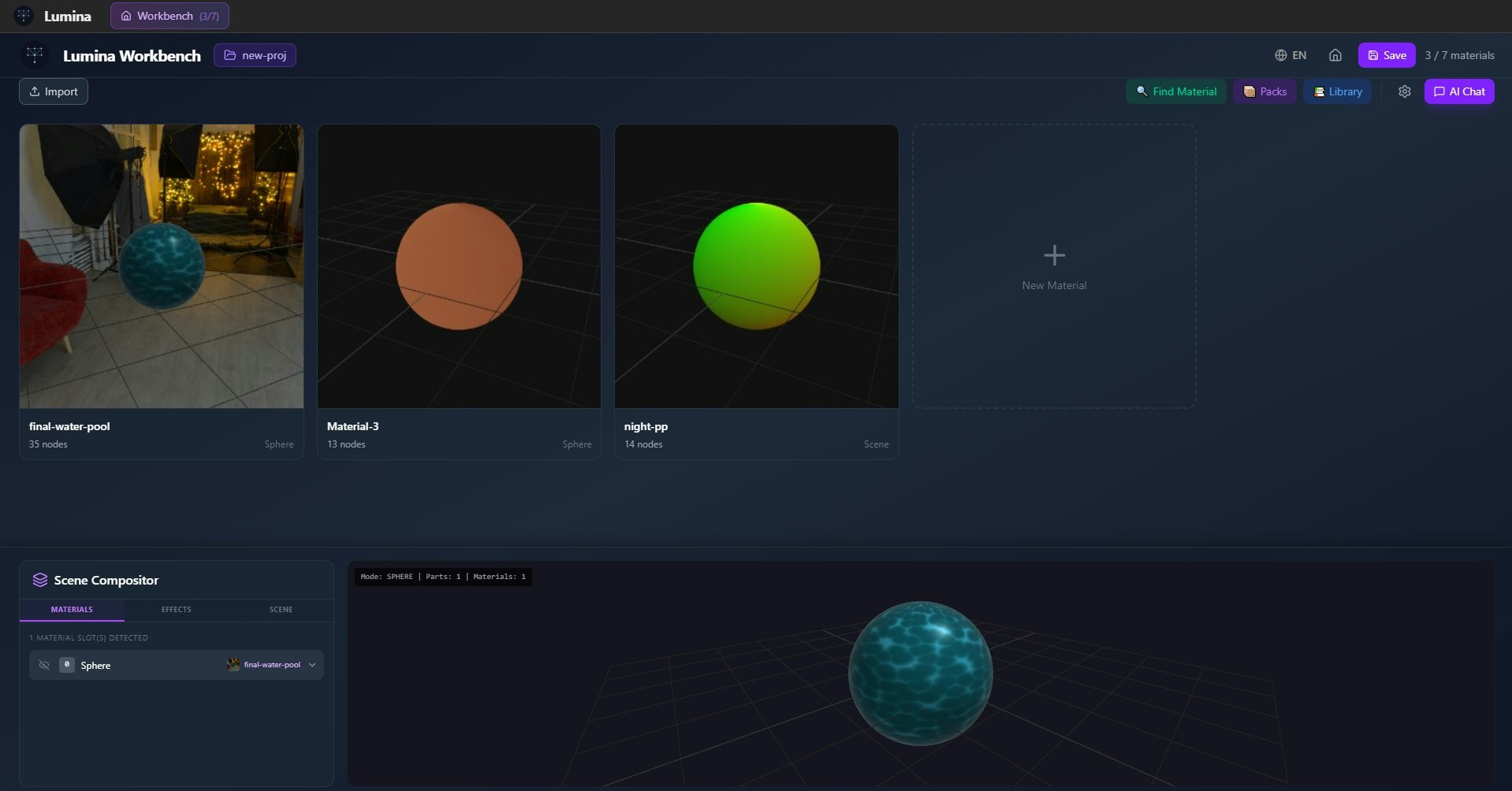 Lumina Workbench - Main product screenshot demonstrating key features and user interface