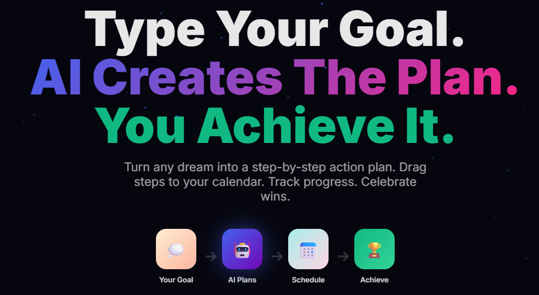 AI Goals Calendar 2026 – StepsToGoal - Screenshot 4 showing product features and functionality