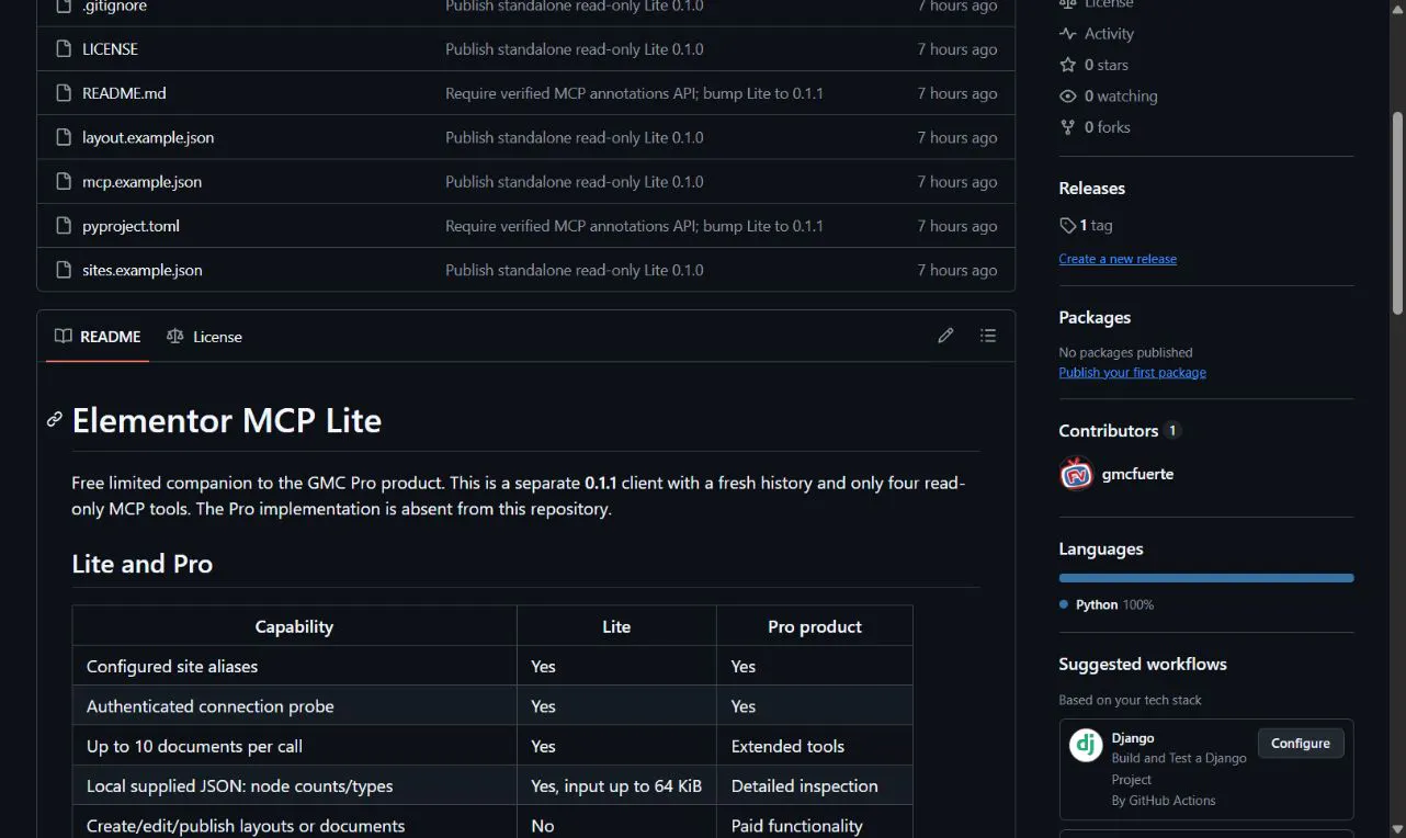 Elementor MCP Lite gallery image