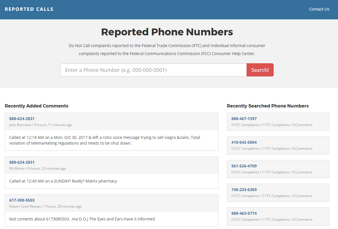 Reported Calls gallery image