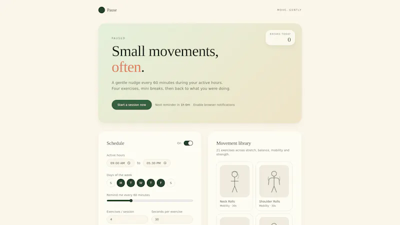 Small Movements, Often screenshot 1