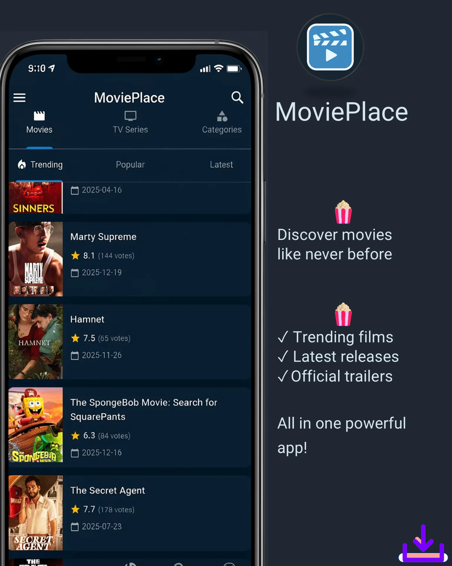 MoviePlace 项目横幅