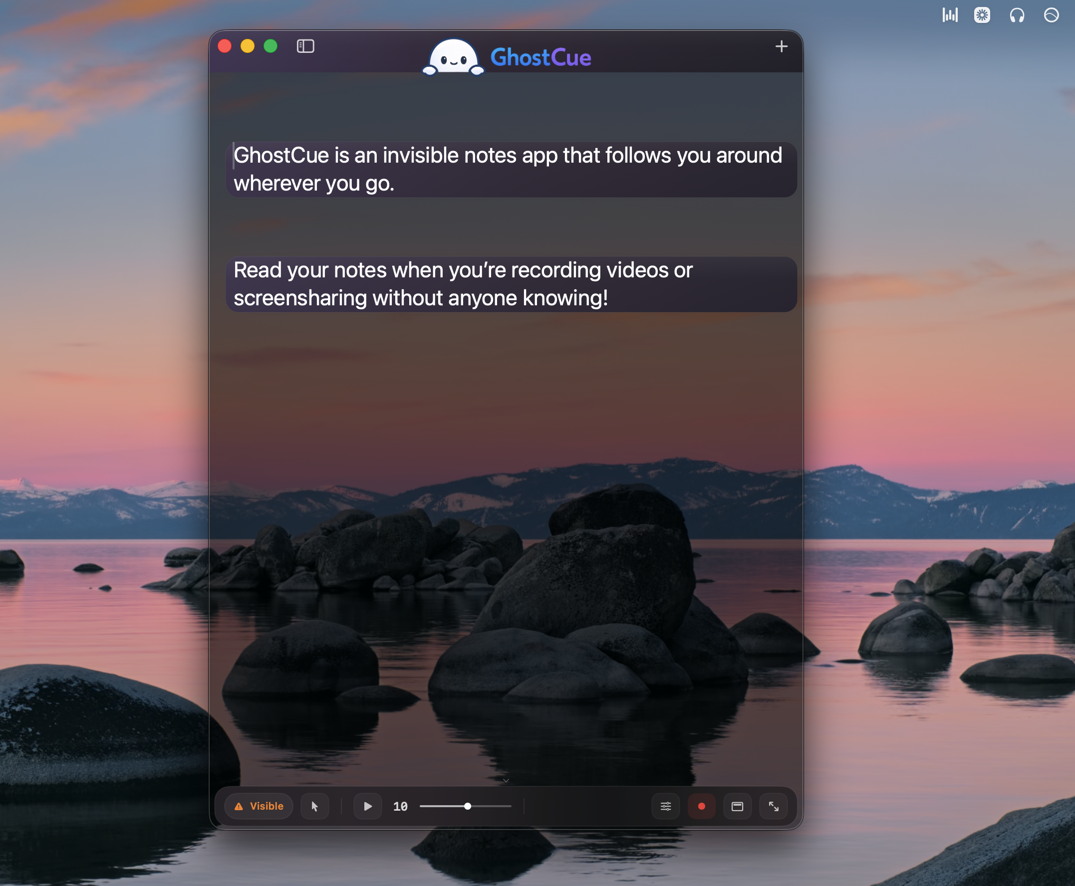 GhostCue — Invisible Notes App for Mac gallery image