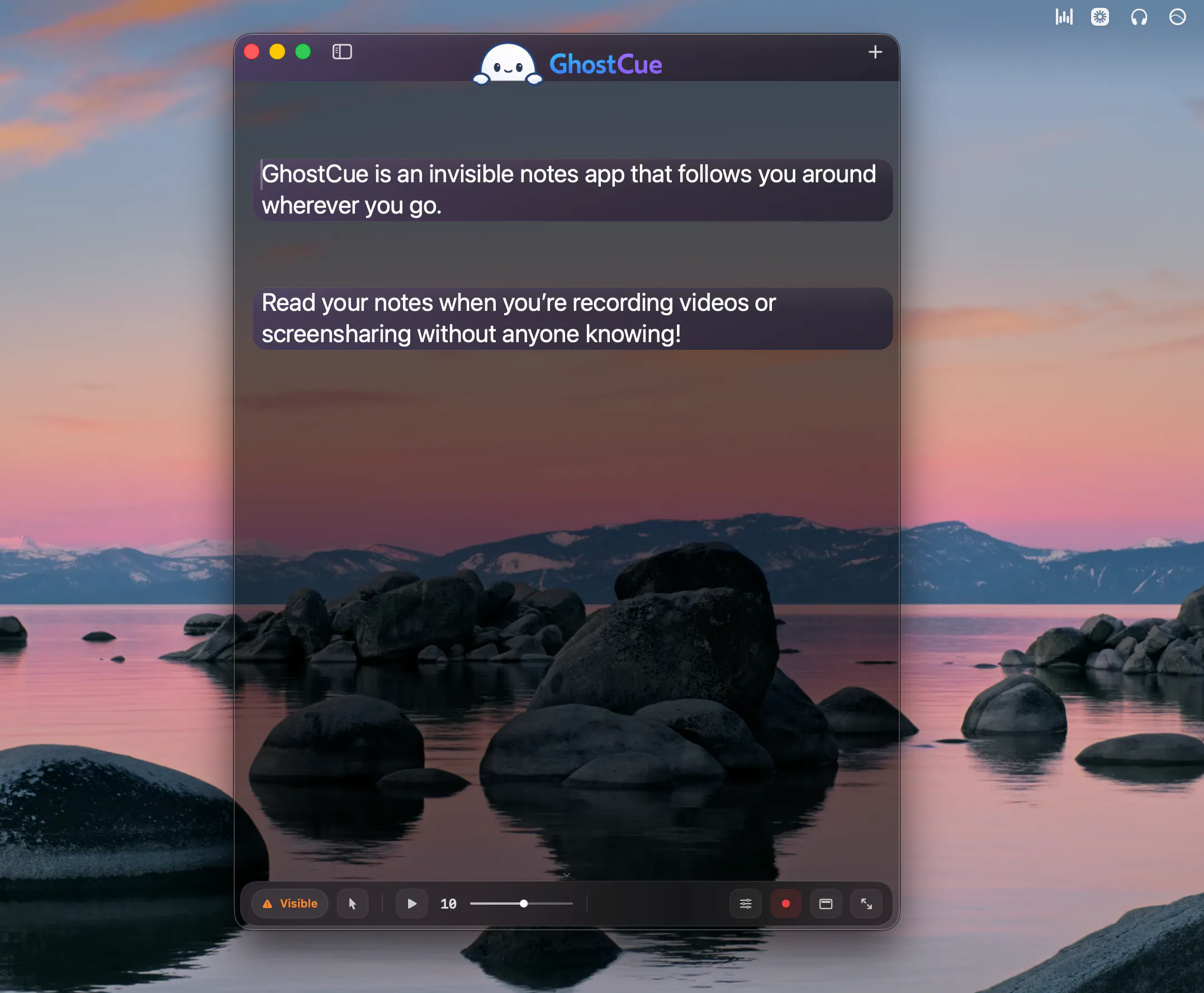 GhostCue — Invisible Notes App for Mac 项目横幅