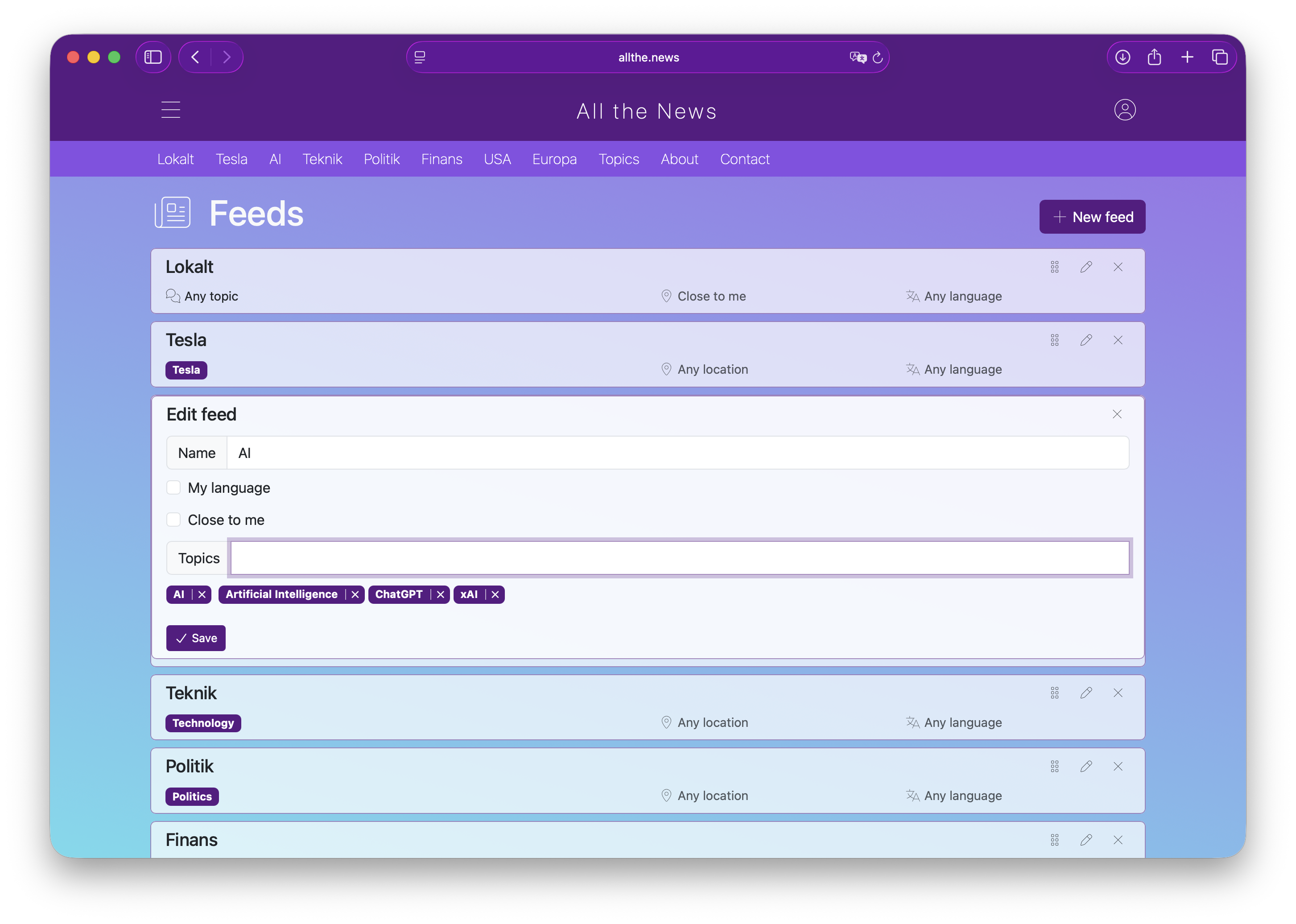 All the News - Main product screenshot demonstrating key features and user interface