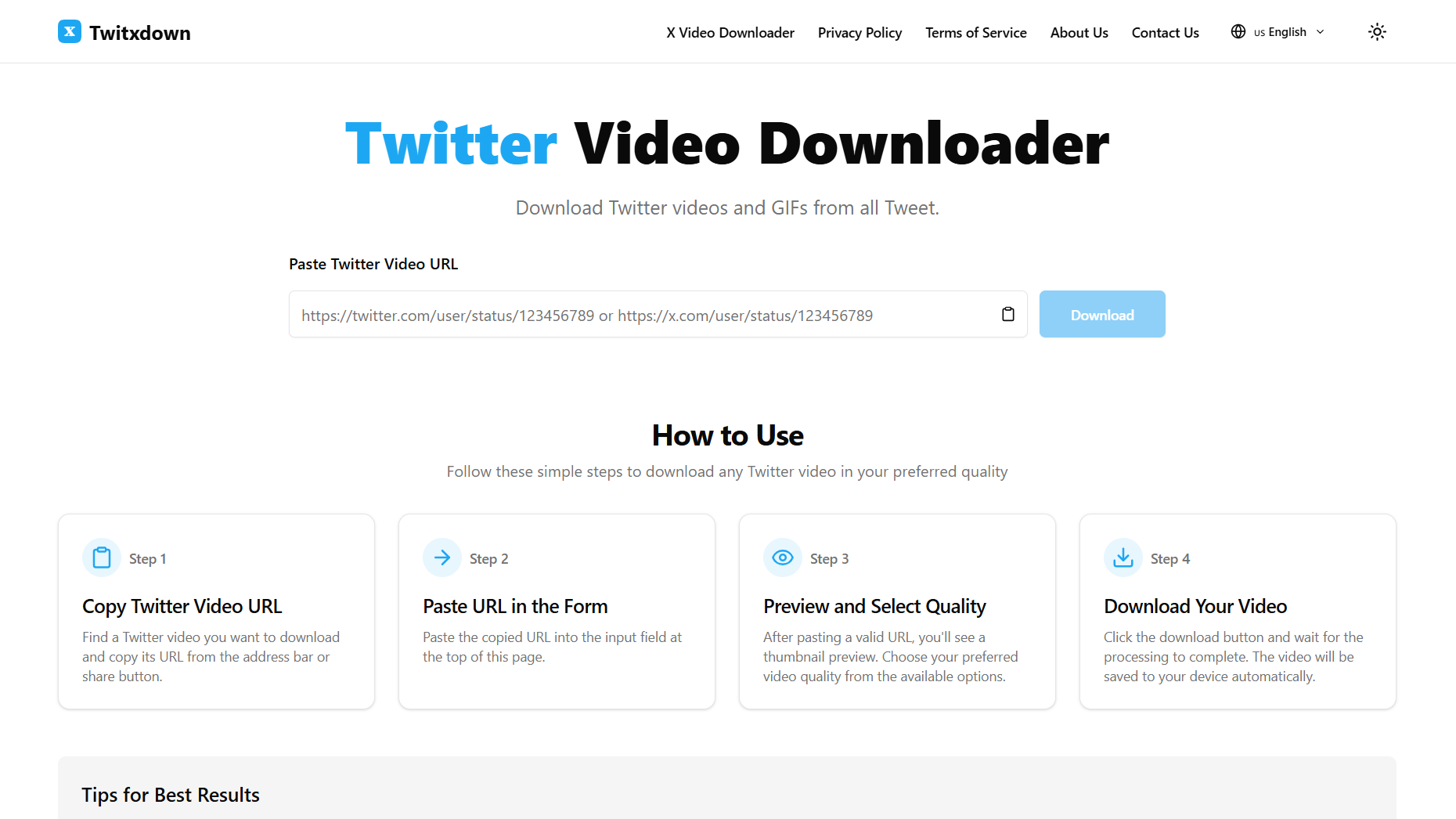 Média Twitter Video Downloader en ligne - Téléchargez des vidéos Twitter en ligne en HD 1