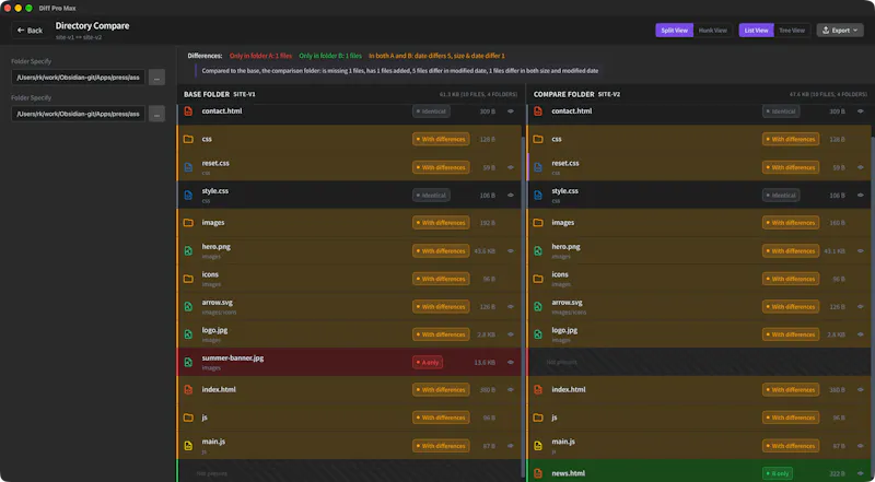 Diff Pro Max - File Compare screenshot 4