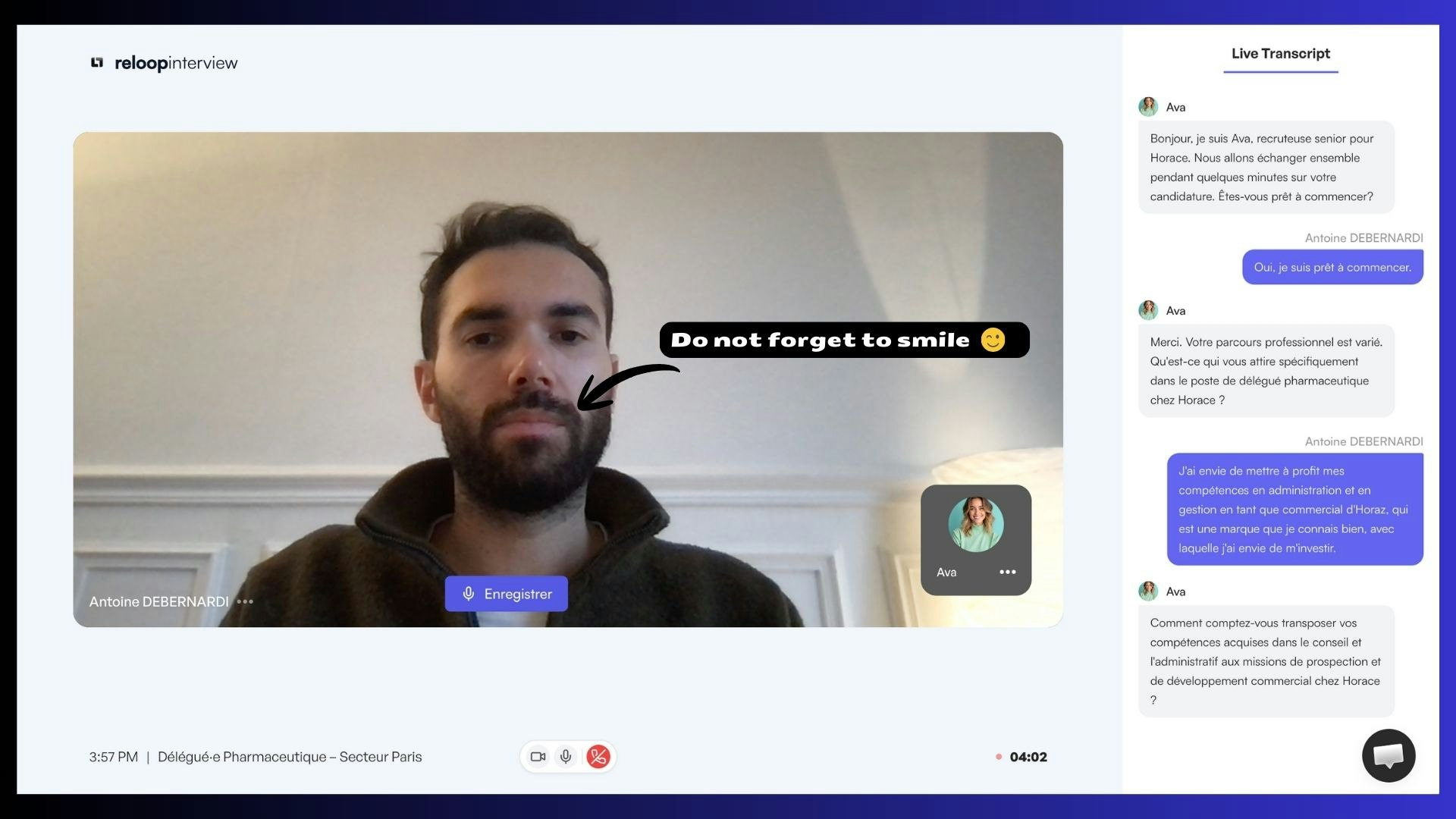 Reloop Interview - Screenshot 2 showing product features and functionality