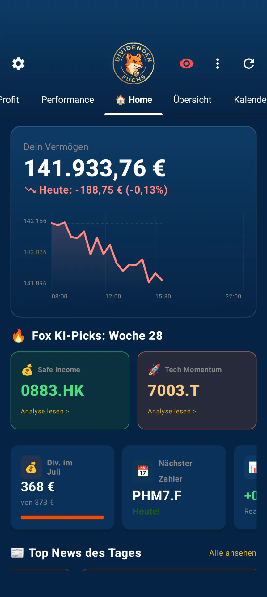 Dividend Fox - your Dividend Tracker