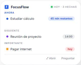 FocusFlow — Tu tiempo, organizado. screenshot