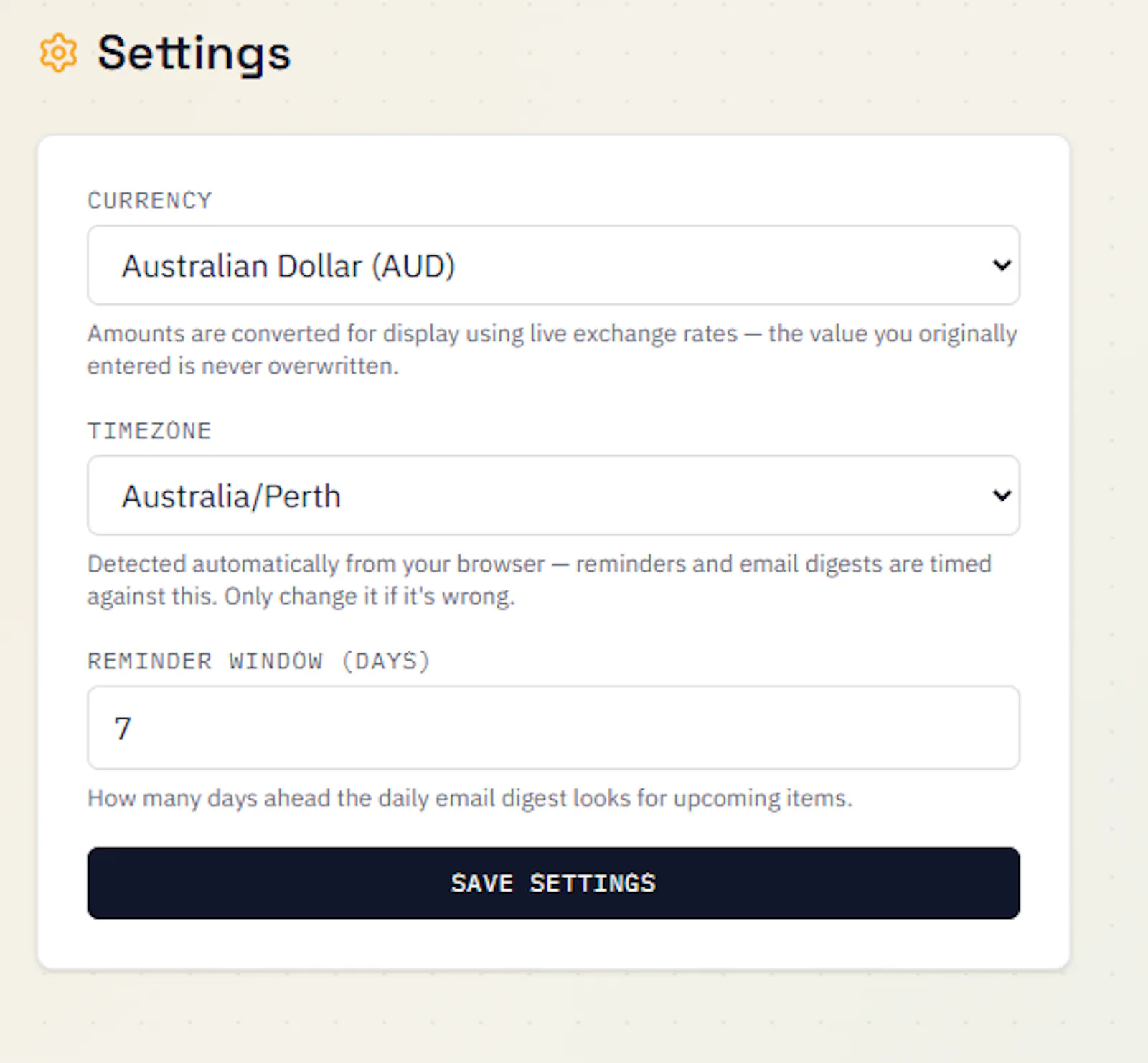 Life Dashboard screenshot 4