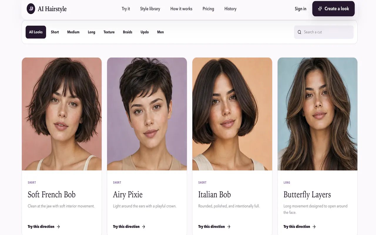 AI Hairstyle gallery image