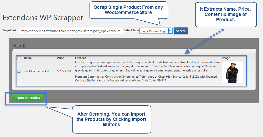 WooCommerce Scraper Plugin gallery image