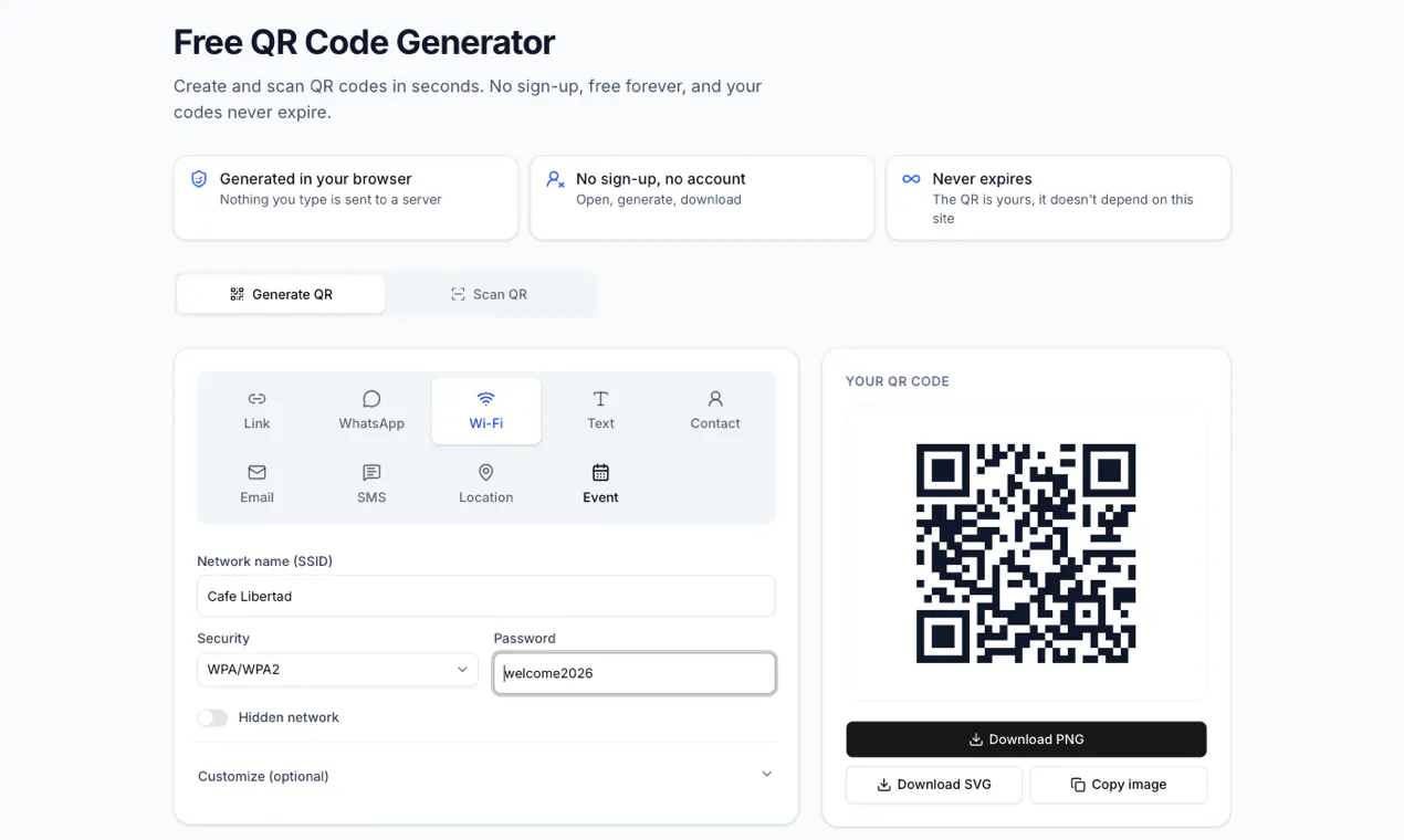 AnyQR screenshot
