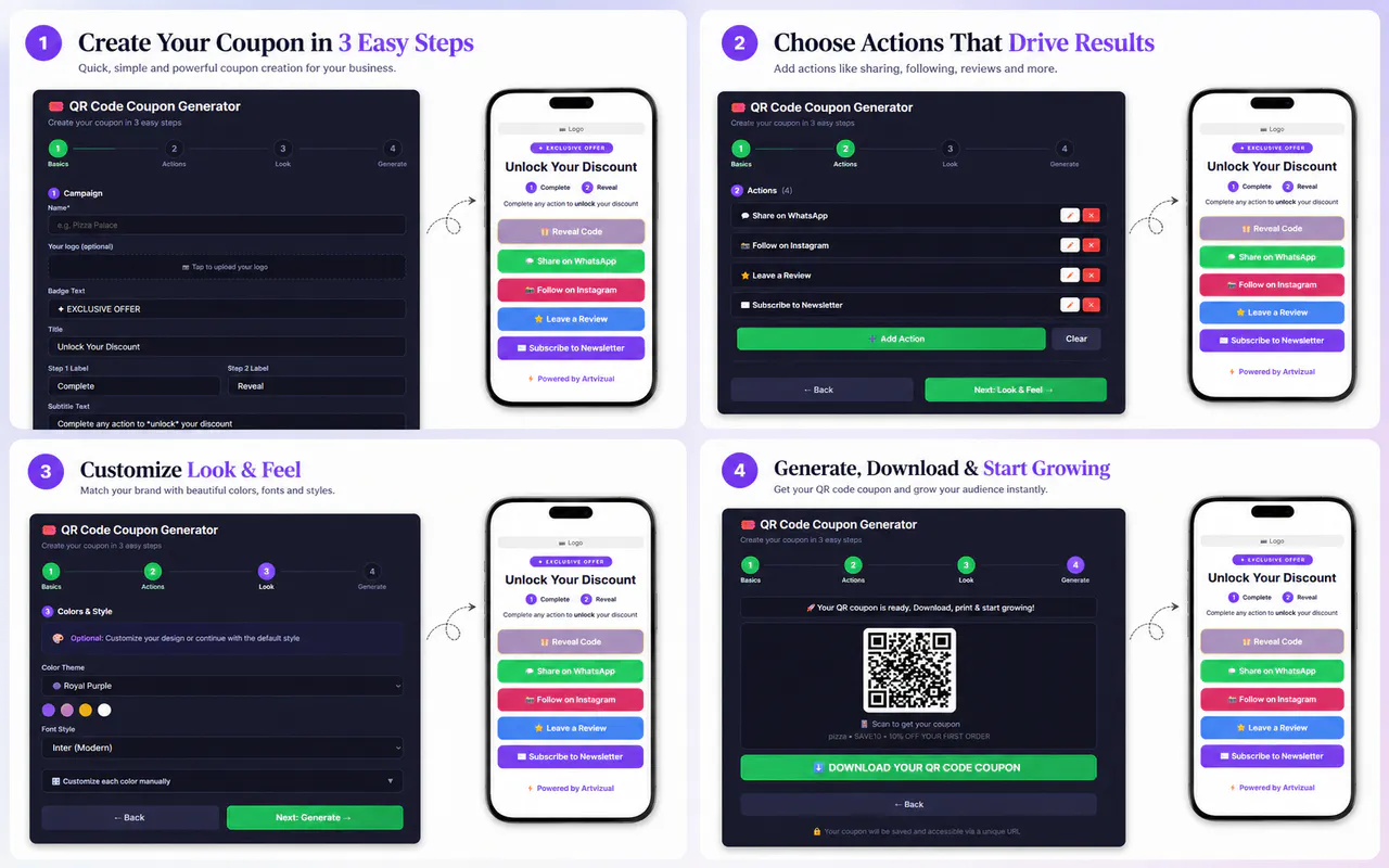 QR Coupon Generator with Social Unlocks gallery image