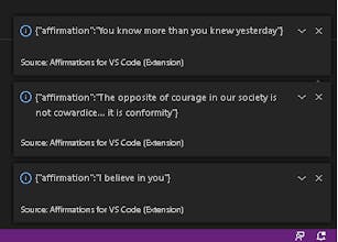 Affirmations for VS Code gallery image