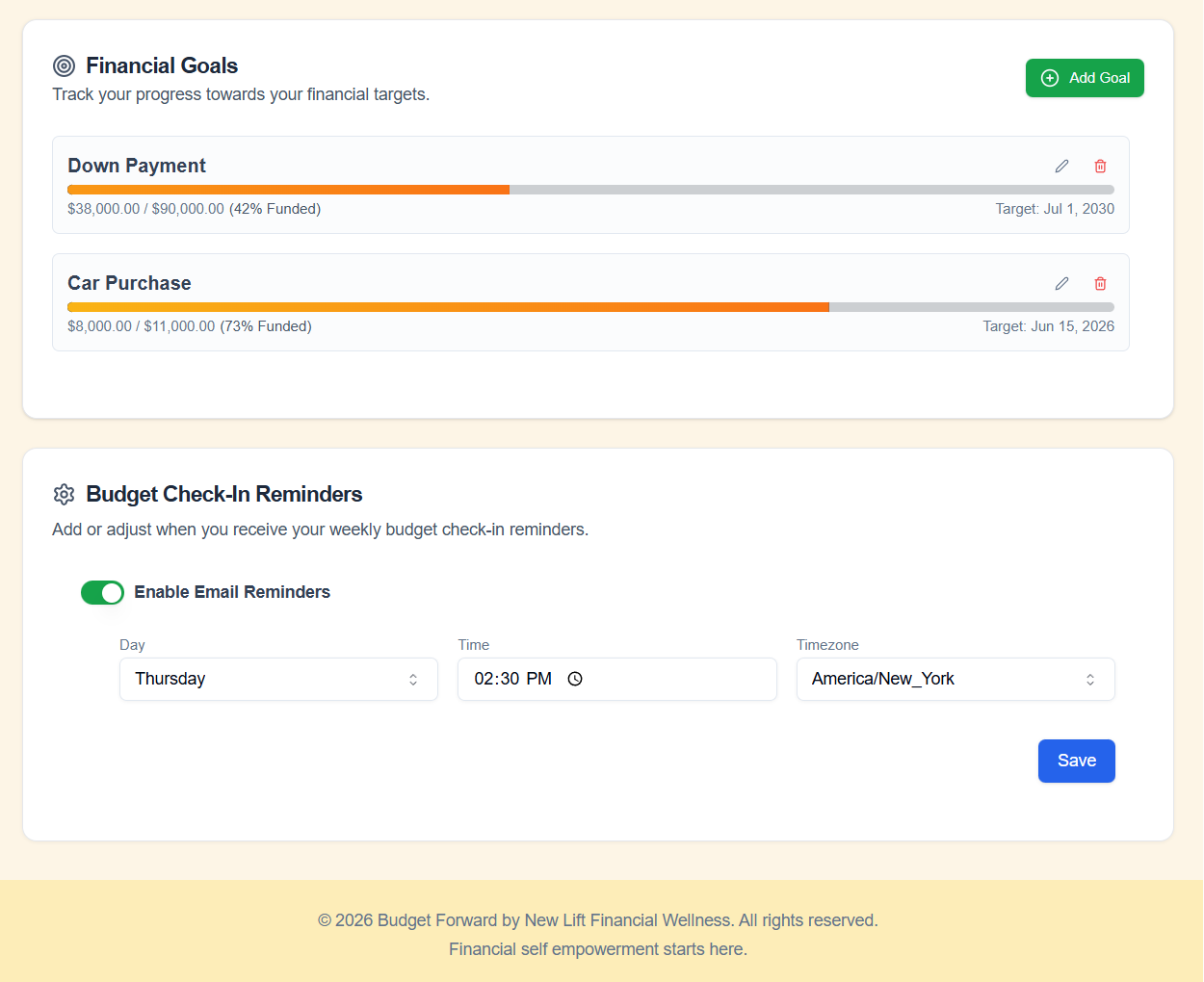 Budget Forward App - Screenshot 3 showing product features and functionality