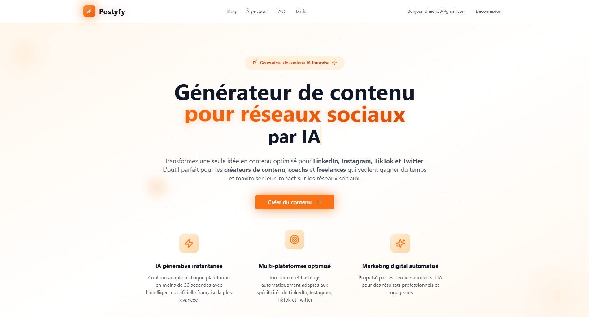 Mídia 1 de Postyfy - Gerador de conteúdo da IA para todas as suas redes sociais