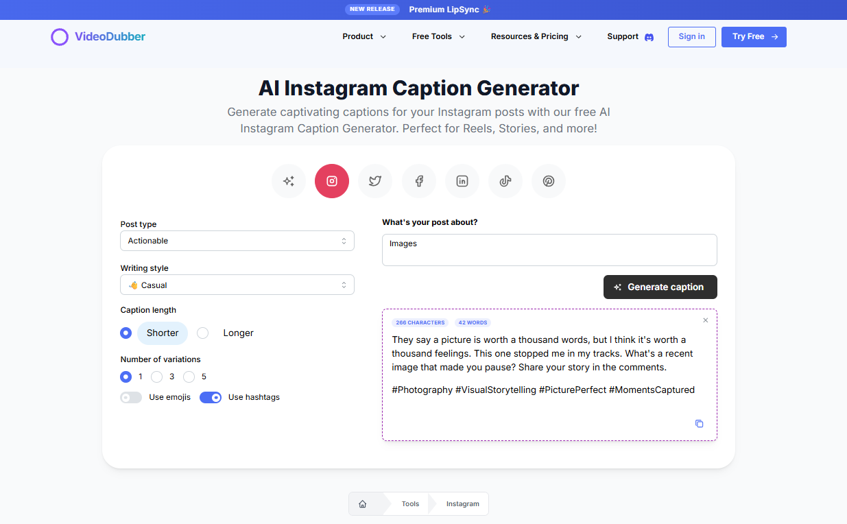 Média Générateur de légendes Instagram - Légendes Instagram gratuites 4