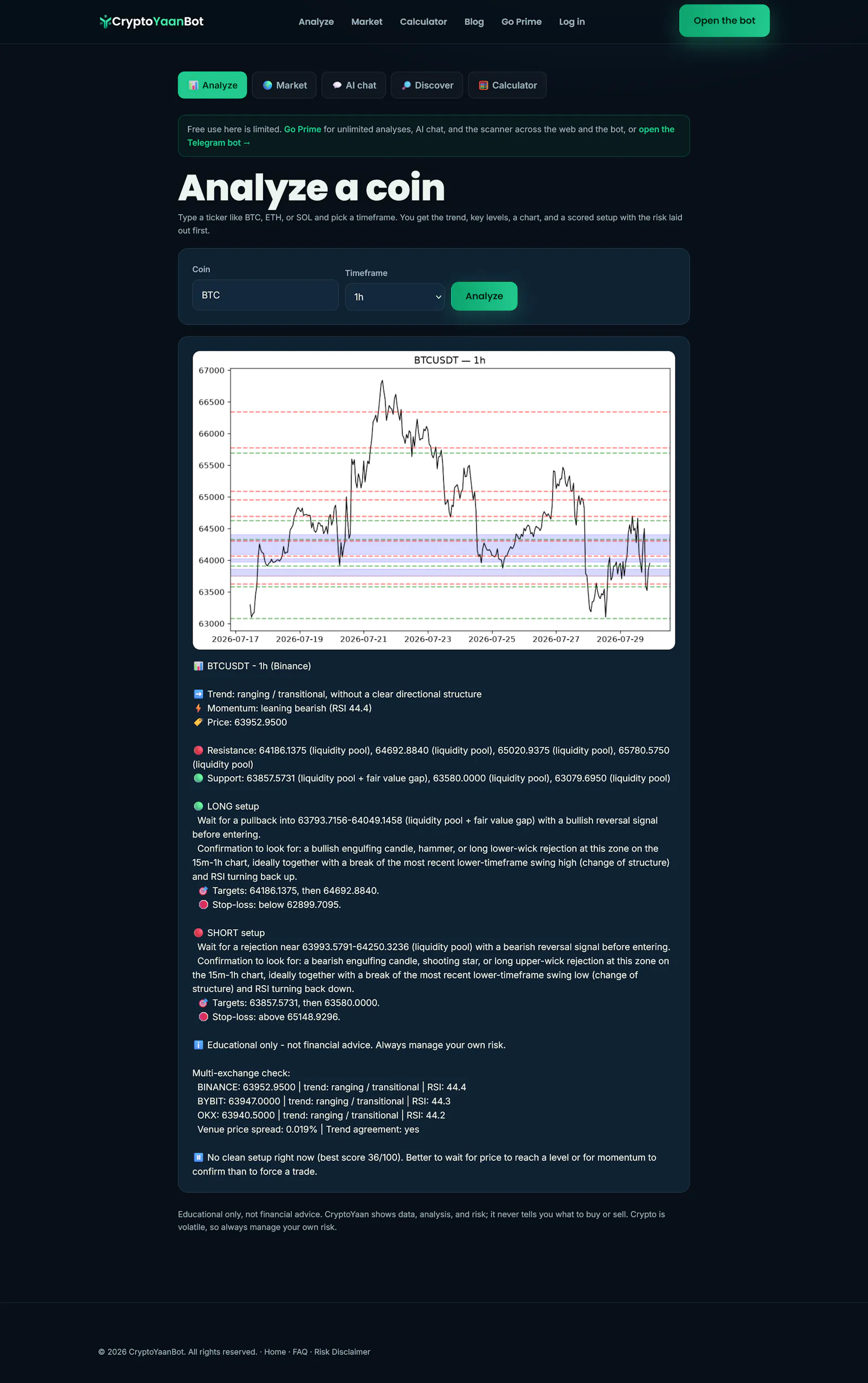 CryptoYaanBot screenshot 2