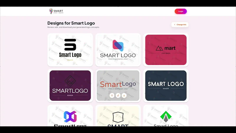 Smart Logo Maker: AI-Generated Logos screenshot 1 (video preview)
