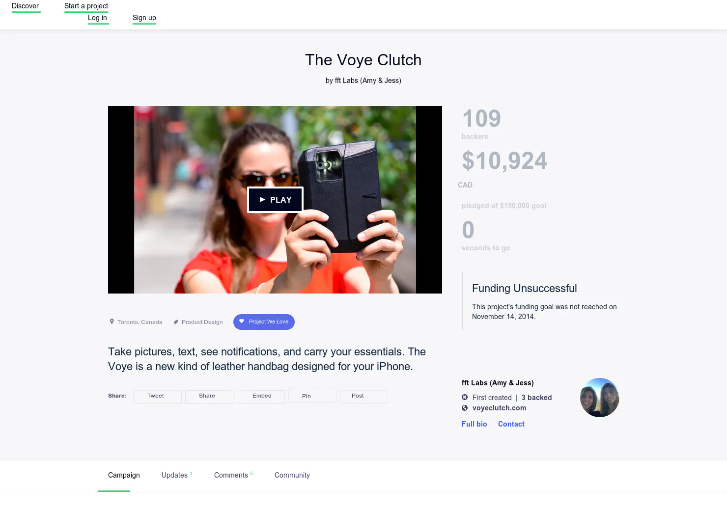Voye Clutch (Kickstarter)