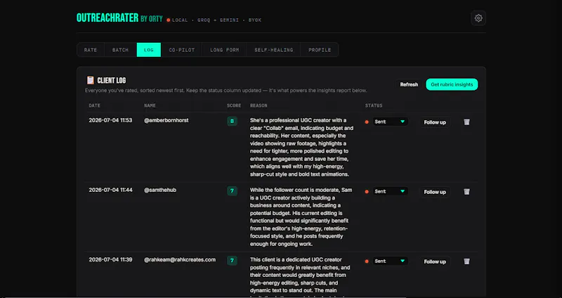 Outreach Rater screenshot 3