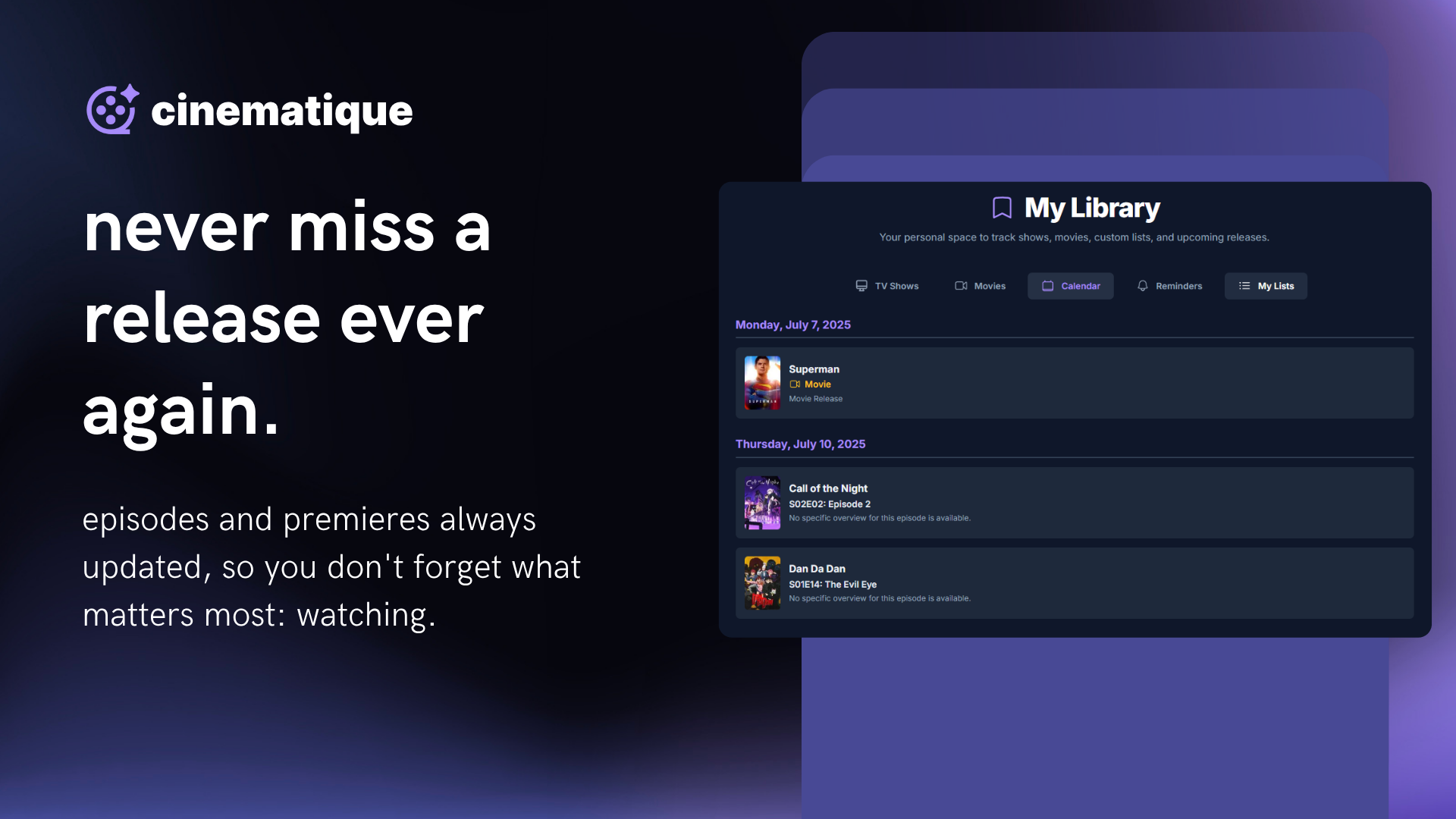 เกี่ยวกับจลนศาสตร์ - Cinematique เป็นแอพติดตามสื่อที่เน้นความเป็นส่วนตัวฟรี media 4