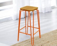 Hairpin Bar Stool with Solid Wood Seat media 3