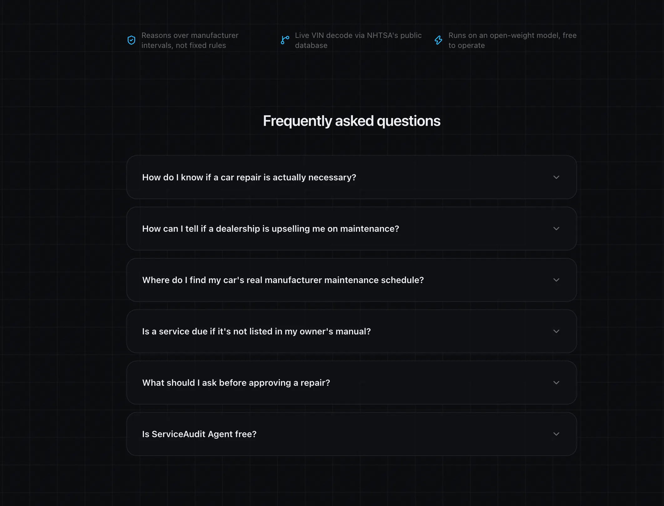 Service Audit agent screenshot