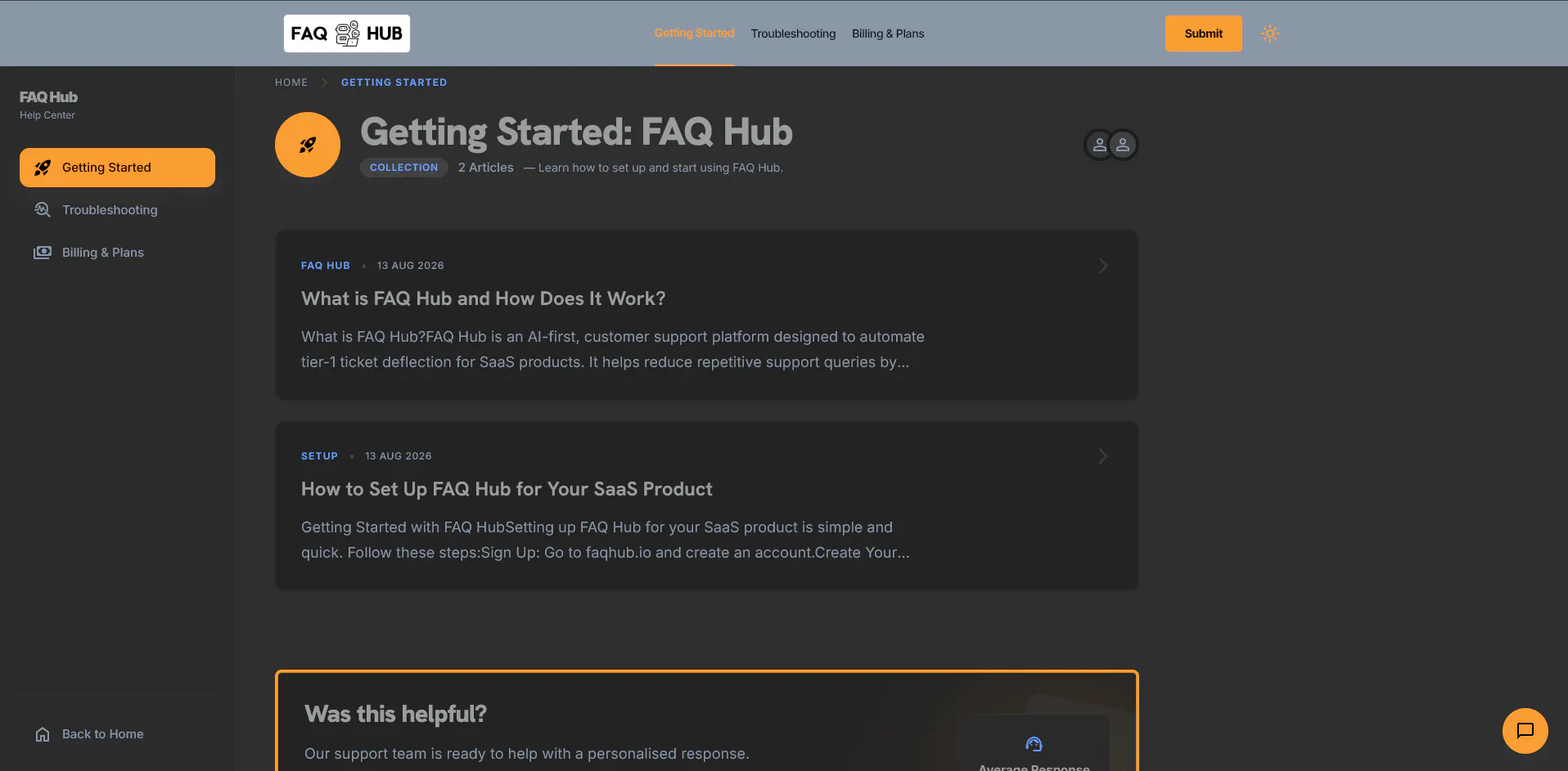 FAQ Hub gallery image