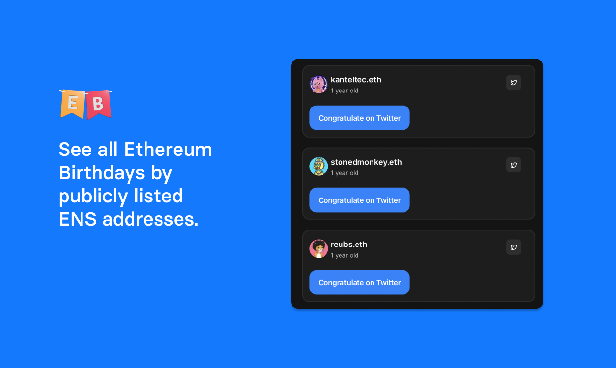 Ethereum Birthdays gallery image