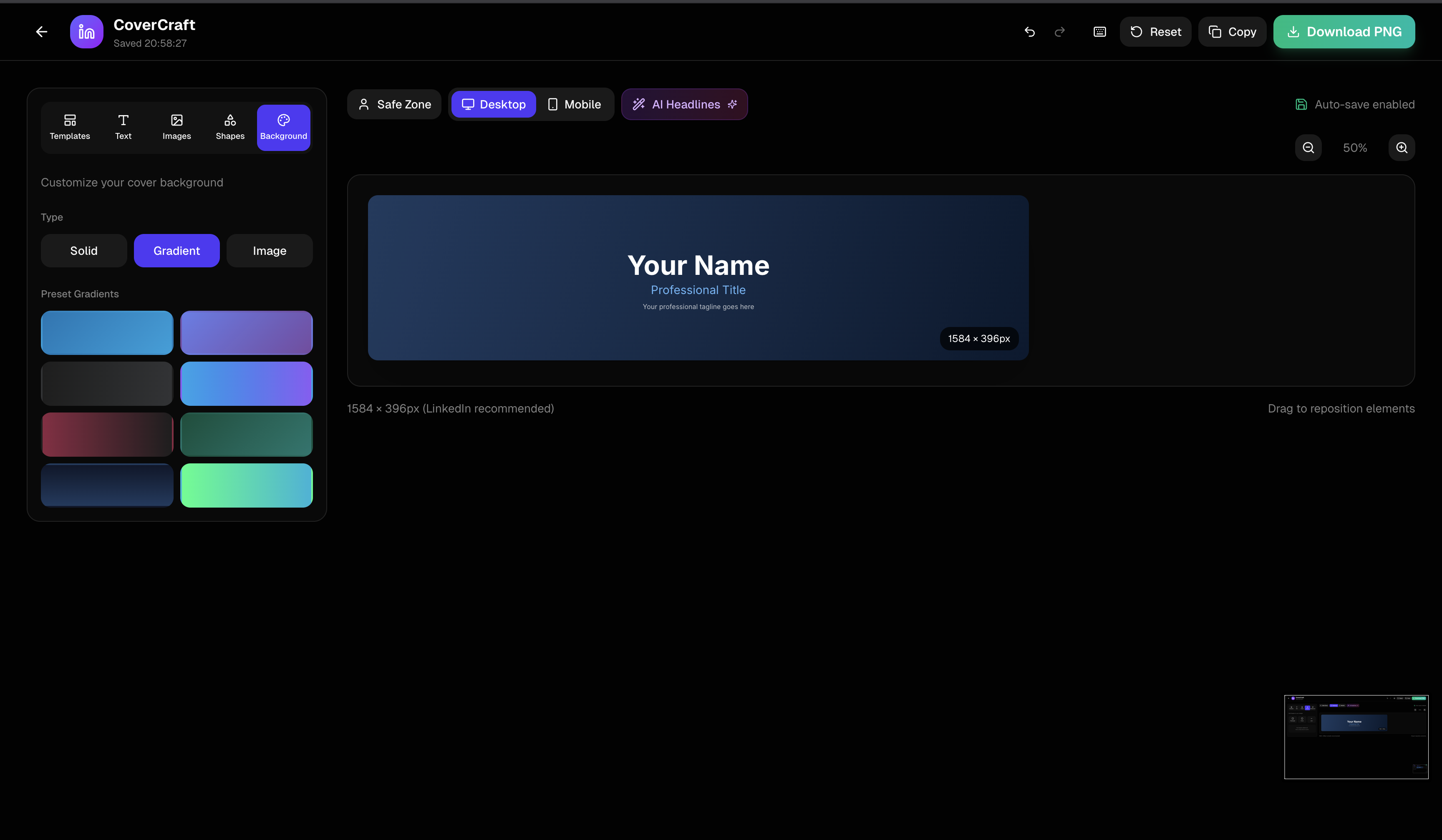 CoverCraft - Linkedin Cover Generator - Screenshot 4 showing product features and functionality